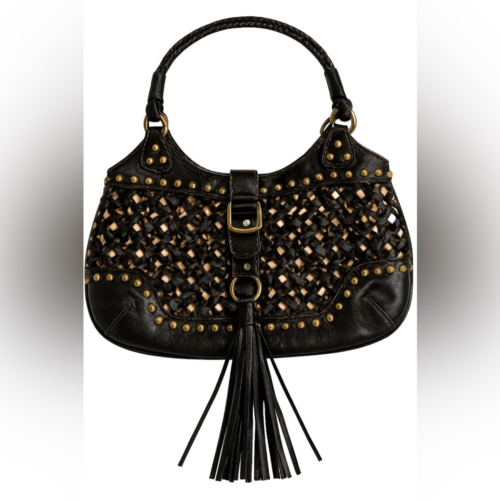 Rafe New York Black Woven Leather